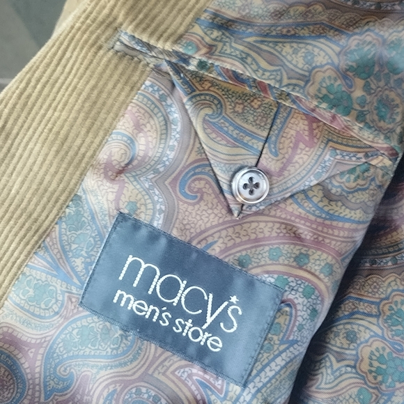 Ralph Lauren Macy’s Corduroy Blazer Jacket Mens Collection 44RL Sport Coat - Picture 11 of 14